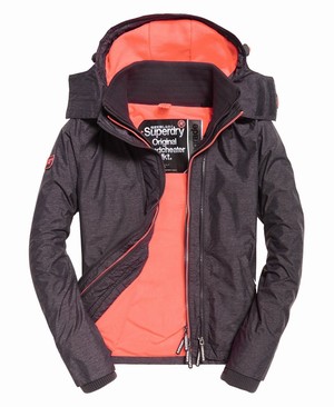 Superdry Pop Cipzár Hooded Arctic SD-Windcheater Női Kabát Szürke/Korall | AGBLT6984